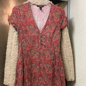 Paisley deep red dress